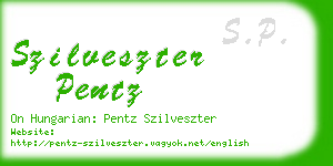 szilveszter pentz business card